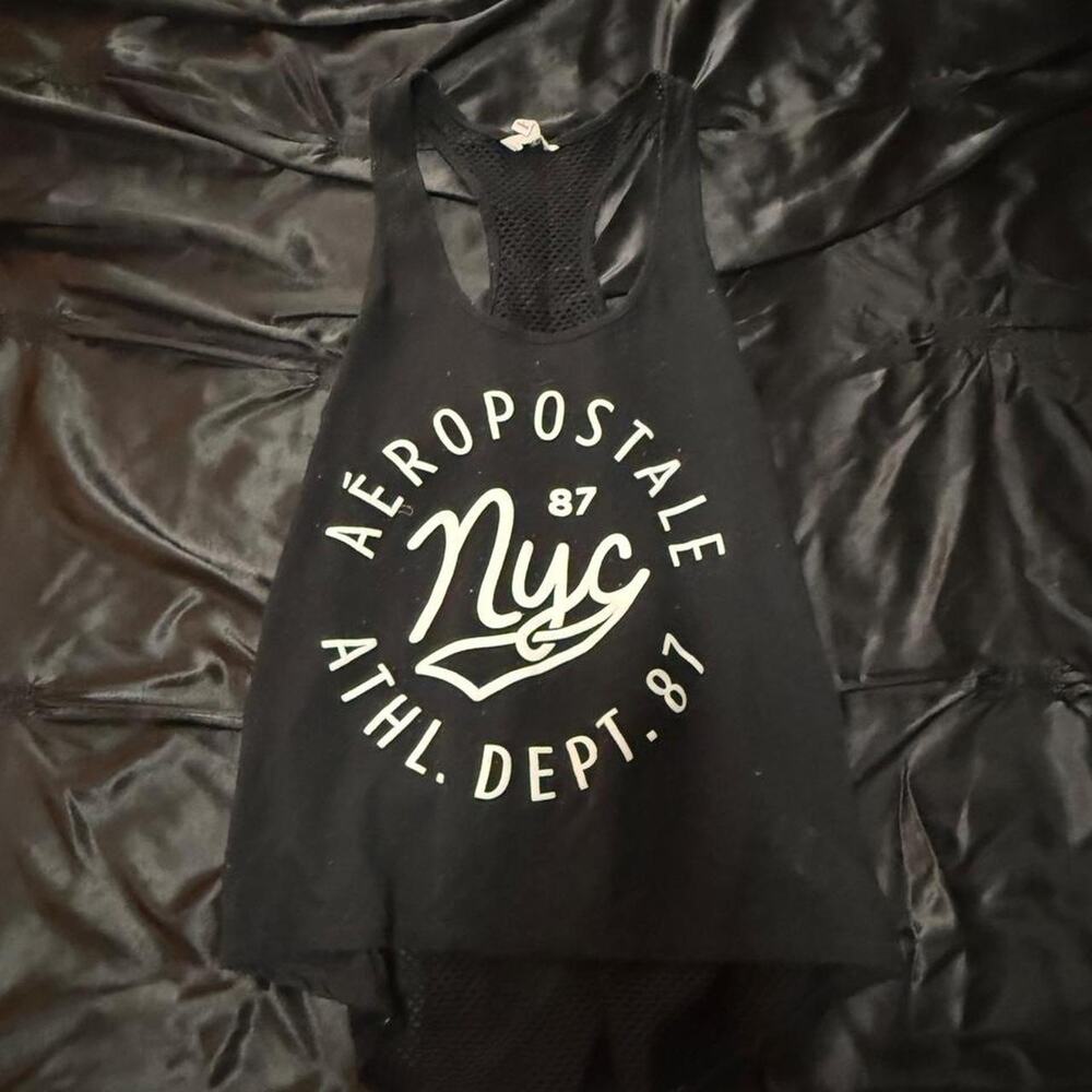 Aeropostale black mesh tank top